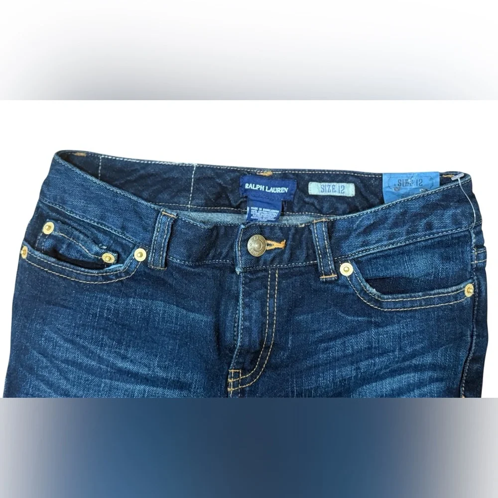 Ralph Lauren Girls Skinny Jeans Dark Wash Youth Size 12 NWT